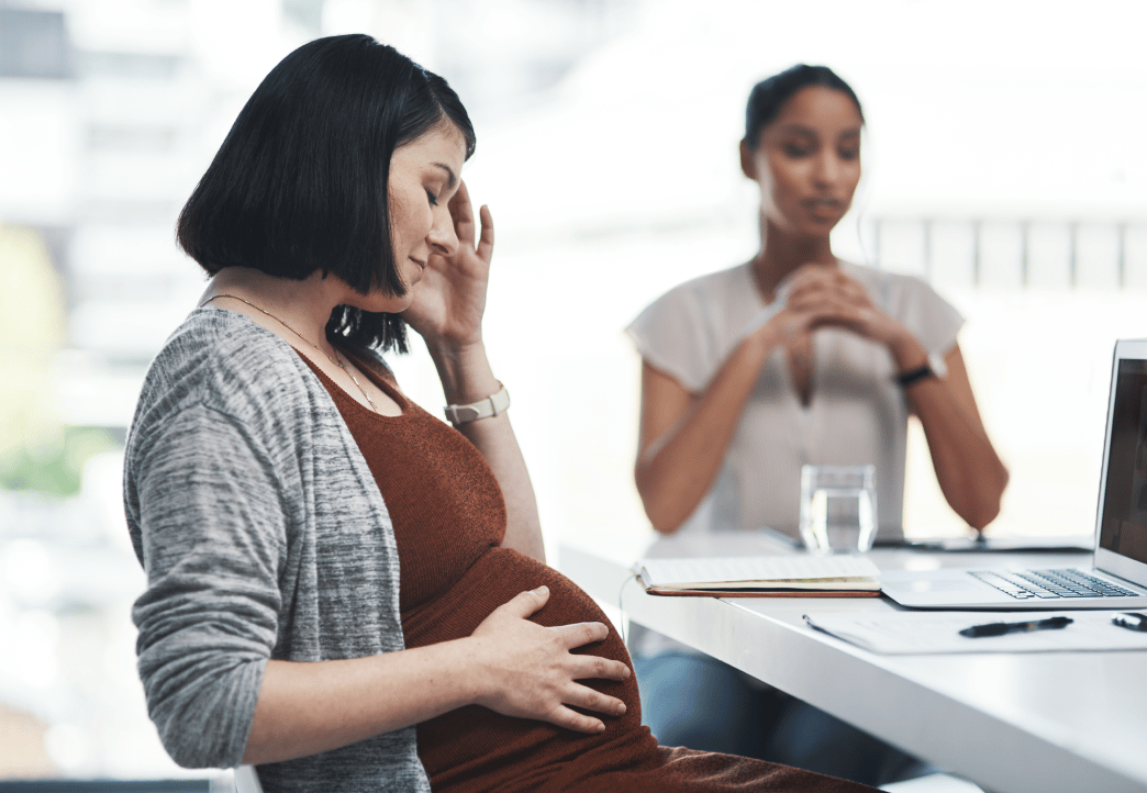 Pregnant woman feeling sick