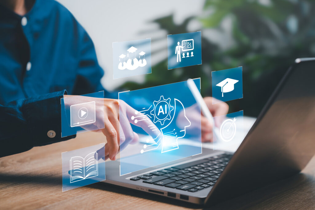 Education technology and AI Artificial Intelligence concept